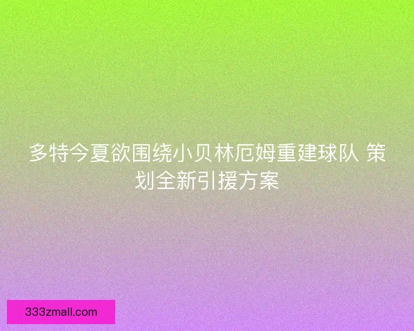 多特今夏欲围绕小贝林厄姆重建球队 策划全新引援方案